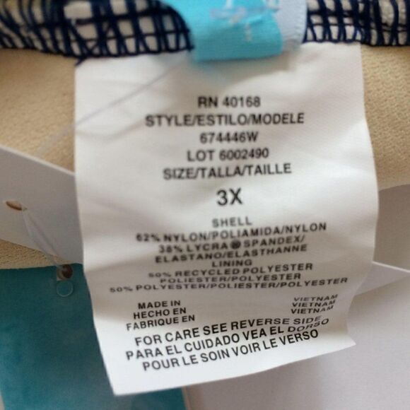 Beach Betty Miracle Brands Swimsuit Blue Floral 3X - Picture 9 of 9